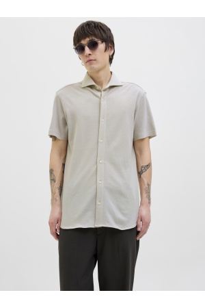 Jack & Jones Jack & Jones jprblalance pique s/s shirt smu Overhemd silver lining
