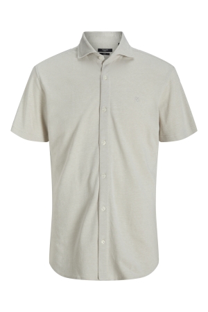 Jack & Jones Jack & Jones jprblalance pique s/s shirt smu Overhemd silver lining