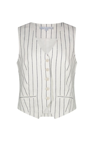 Red Button Red Button waistcoat cotton linen stripe srb4514 Gilets navy