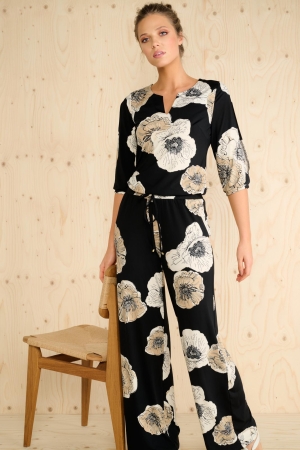 K-Design K-Design jumpsuit met bloemen design a107 Jumpsuit p908