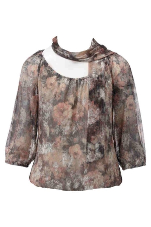 K-Design K-Design off shoulder top met design a252 T-shirt Lange mouw p974
