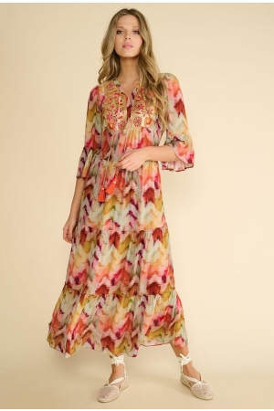 K-Design K-Design maxi boho jurk met lovertjes a506 Jurk p932