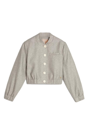 Josh V Josh V fabienne bomber jacket with lurex jv-2412-0302 Jackets 519 grey silver