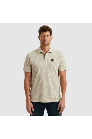 PME Legend PME Legend ppss2504851 two tone pique printed Poloshirts 7013 bone white