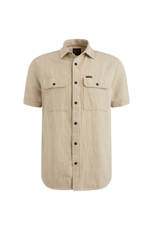 PME Legend PME Legend psis2504220 ctn/linen dobby fugees Overhemd 6386 gray green