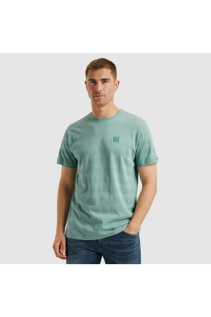 PME Legend PME Legend ptss2505573 jacquard stripes Print T-shirts 5149 cameo blue