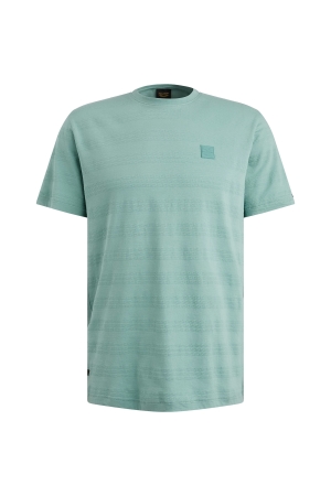 PME Legend PME Legend ptss2505573 jacquard stripes Print T-shirts 5149 cameo blue
