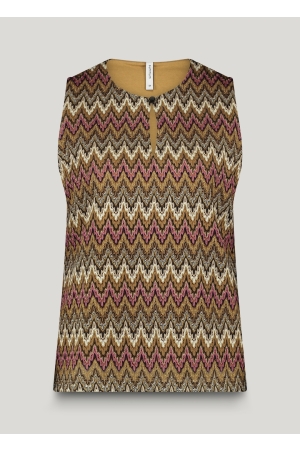SUMMUM SUMMUM sleeveless zig zag top 3s5143-30698 Tops en Singlets 120 multicolour