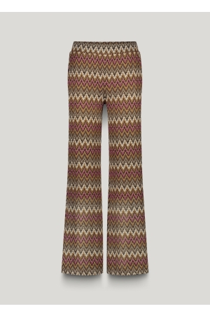 SUMMUM SUMMUM wide leg zig zag pant 4s2807-30698 Broek 120 multicolour