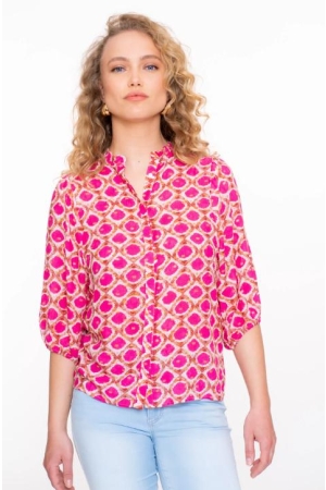 Geisha Geisha blouse 53459-20 Blouse 10 off-white fuchsia