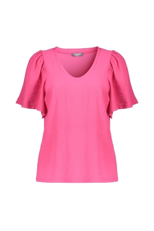 Geisha Geisha top crinckle 53352-21 T-shirt Korte mouw 451 raspberry