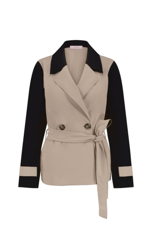 Studio Anneloes Studio Anneloes frederique bonded trenchcoat 12481 Zomerjassen 2290 latte/black