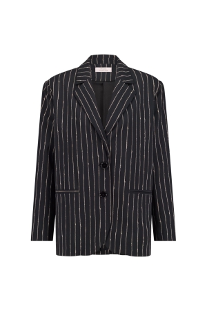 Studio Anneloes Studio Anneloes camille pinstripe blazer 12443 Blazers 9022 black/latte