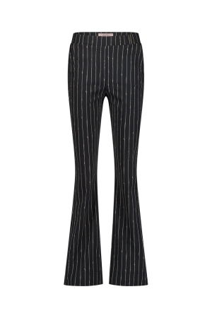Studio Anneloes Studio Anneloes flair pinstripe trousers 12444 Flared 9022 black/latte