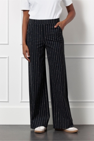 Studio Anneloes Studio Anneloes lexie pinstripe trousers 12445 Broek 9022 black/latte