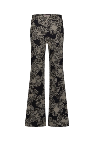 Studio Anneloes Studio Anneloes marilon flower trousers 12450 Broek 9022 black/latte