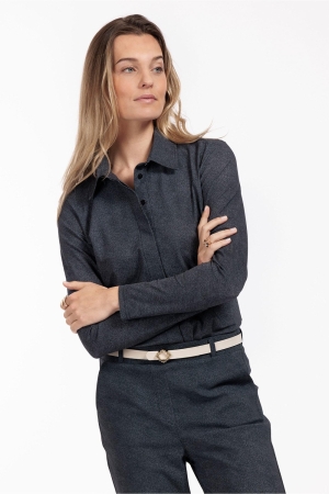 Studio Anneloes Studio Anneloes poppy blind denim shirt 12431 Blouse 9000 black