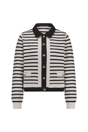 Studio Anneloes Studio Anneloes norelli stripe denim jacket 12487 Jackets 1190 off white/black