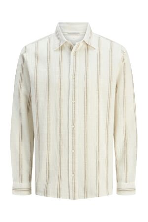Jack & Jones Jack & Jones jprccregent dobby l/s shirt Overhemd greige comfort fit