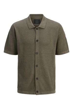 Jack & Jones Jack & Jones jprblaarto knit polo ss Overhemd rain drum melange