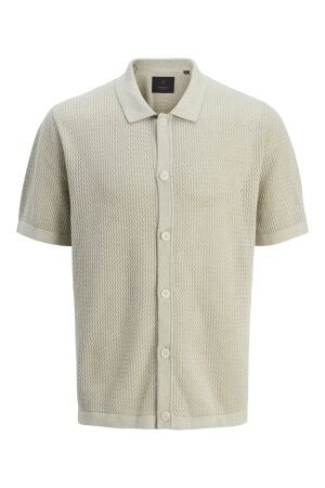 Jack & Jones Jack & Jones jprblaarto knit polo ss Overhemd whitecap gray melange