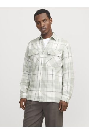 Jack & Jones Jack & Jones jprccraymond spring check overshirt sn Overshirt aqua gray