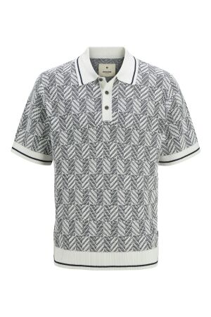 Jack & Jones Jack & Jones jprblucody structure knit polo ss dark denim