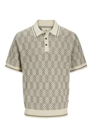 Jack & Jones Jack & Jones jprblucody structure knit polo ss tea leaf