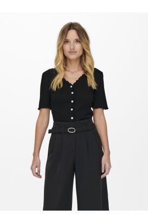 Only Only onllaila s/s button top jrs T-shirt Korte mouw black