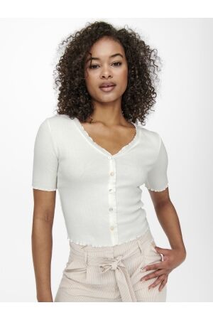 Only Only onllaila s/s button top jrs T-shirt Korte mouw cloud dancer