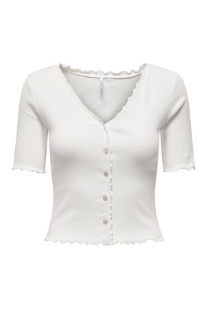 Only Only onllaila s/s button top jrs T-shirt Korte mouw cloud dancer