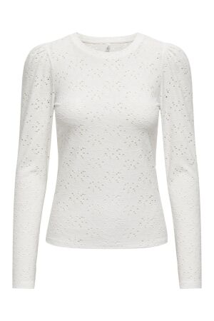 Only Only onlsmilla l/s o-neck puff top jrs T-shirt Lange mouw cloud dancer