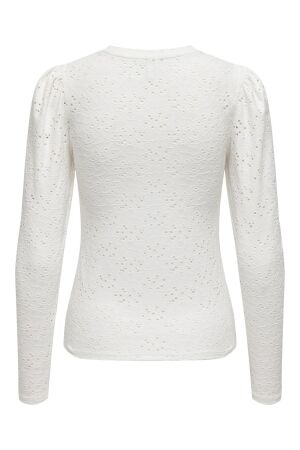 Only Only onlsmilla l/s o-neck puff top jrs T-shirt Lange mouw cloud dancer