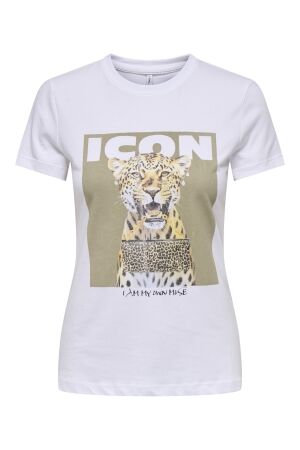 Only Only onlvibe life s/s glasses top box jrs T-shirt Korte mouw bright white icon