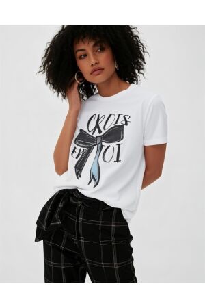 Only Only onlemma life reg s/s lady top box jrs T-shirt Korte mouw bright white bow