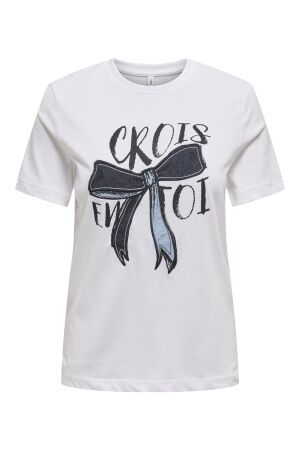 Only Only onlemma life reg s/s lady top box jrs T-shirt Korte mouw bright white bow