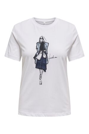 Only Only onlemma life reg s/s lady top box jrs T-shirt Korte mouw bright white fashion