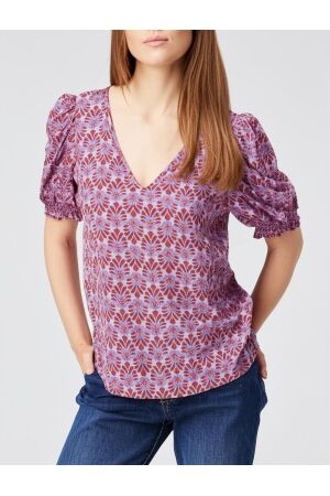 Only Only onlnova life vis s/s blair top aop T-shirt Korte mouw dewberry 615 cayo