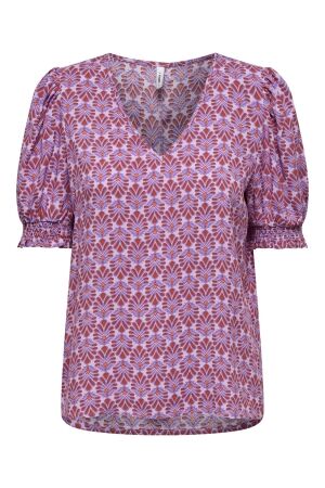 Only Only onlnova life vis s/s blair top aop T-shirt Korte mouw dewberry 615 cayo