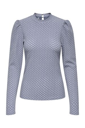 Only Only onlgenny l/s o-neck structure top jrs T-shirt Lange mouw tempest cloud dancer