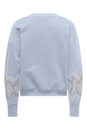 Only Only onlbrooke l/s o-neck print swt Sweater soft chambray ethnic