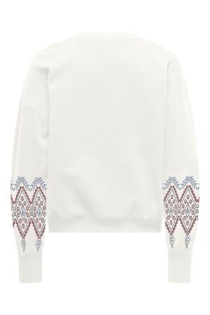 Only Only onlbrooke l/s o-neck print swt Sweater cloud dancer ethnic