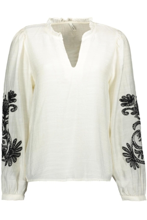 Only Only onlnew malou l/s top ptm T-shirt Lange mouw cloud dancer black emb