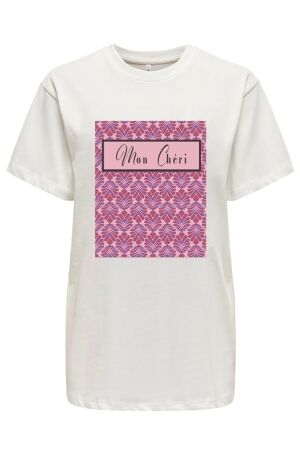 Only Only onlfleur life s/s tee cs jrs T-shirt Korte mouw cloud dancer mon cheri