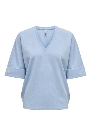 Only Only onlivy s/s glitter v-neck top cs jrs T-shirt Korte mouw soft chambray silver glitter