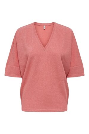 Only Only onlivy s/s glitter v-neck top cs jrs T-shirt Korte mouw dubarry silver glitter