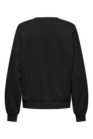 Only Only onlbelinda l/s flower o-neck swt Sweater black fleur white