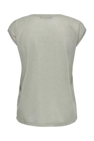 Only Only onlsilvery s/s v neck lurex top jrs noos T-shirt Korte mouw desert sage