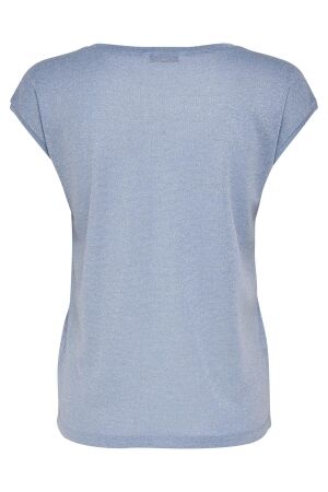 Only Only onlsilvery s/s v neck lurex top jrs noos T-shirt Korte mouw halogen blue