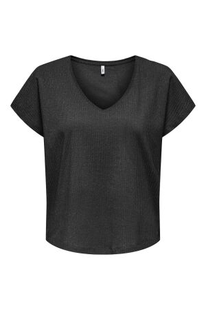 Only Only onlasia s/s v-neck top cc jrs T-shirt Korte mouw black black glitter